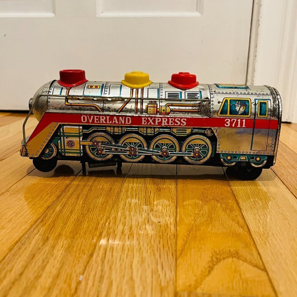 Masudaya Tin locomotive OVERLAND EXPRESS vintage rare toy Made in Japan - Picture 5 of 15